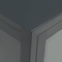 Produktbild för Skänk antracit 75x35x105 cm stål och glas