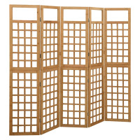 Miniatyr av produktbild för Rumsavdelare/Spaljé 5 paneler massiv gran 201,5x180 cm