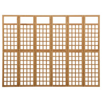 Miniatyr av produktbild för Rumsavdelare/Spaljé 6 paneler massiv gran 242,5x180 cm