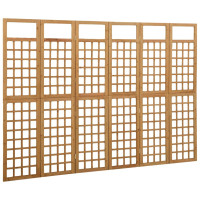 Miniatyr av produktbild för Rumsavdelare/Spaljé 6 paneler massiv gran 242,5x180 cm