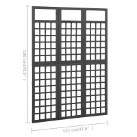 Miniatyr av produktbild för Rumsavdelare/Spaljé 3 paneler massiv gran svart 121x180 cm