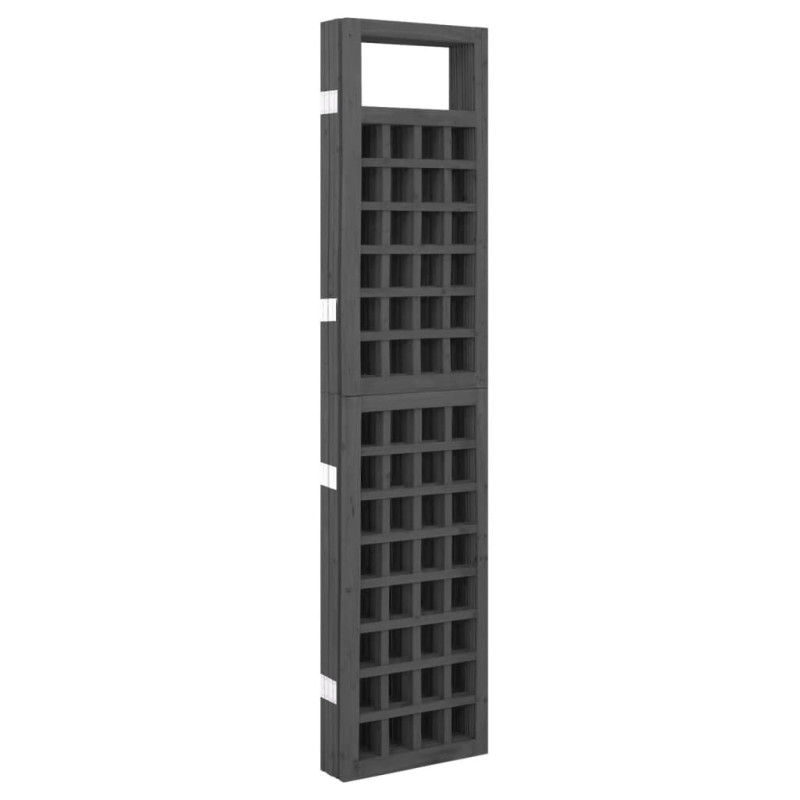 Produktbild för Rumsavdelare/Spaljé 5 paneler massiv gran svart 201,5x180 cm