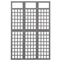 Miniatyr av produktbild för Rumsavdelare/Spaljé 3 paneler massiv gran grå 121x180 cm