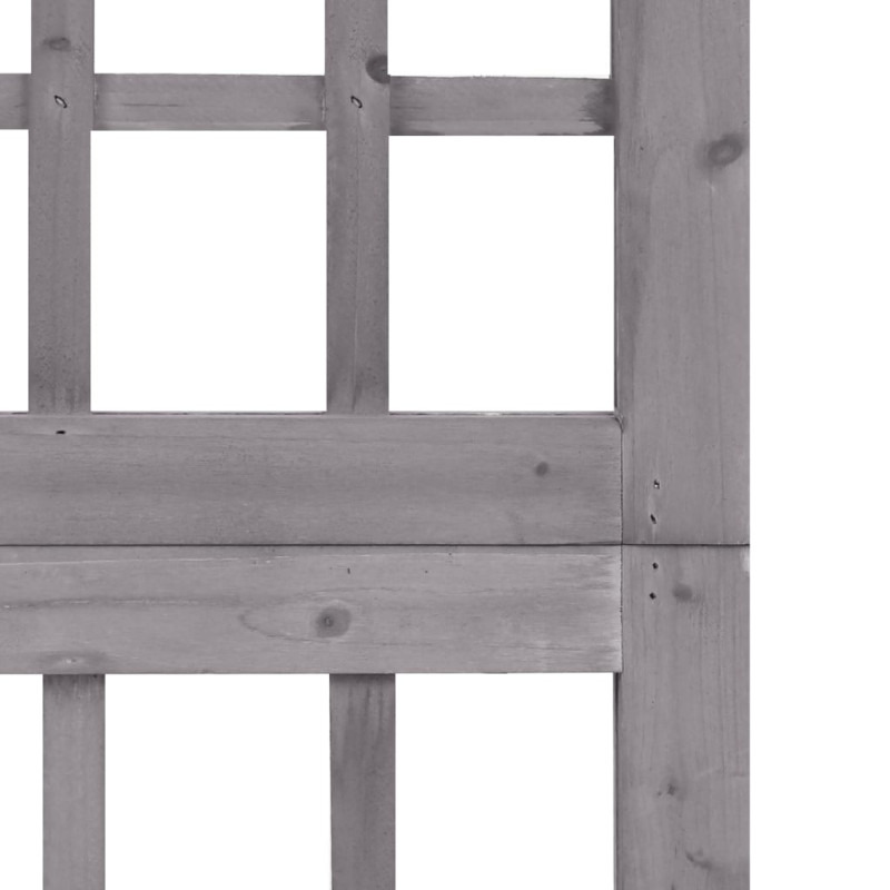 Produktbild för Rumsavdelare/Spaljé 3 paneler massiv gran grå 121x180 cm