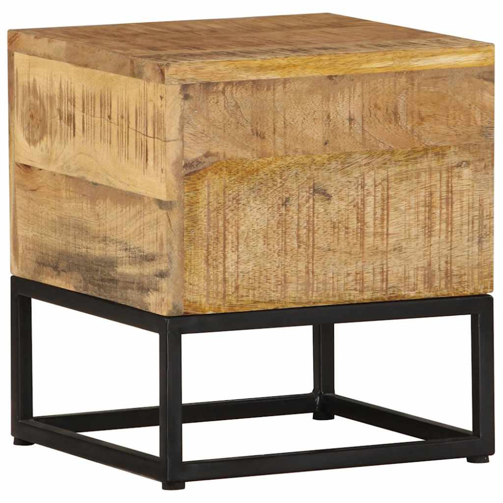 Produktbild för Sidobord 30x30x33 cm grovt mangoträ