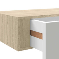 Produktbild för Vägghyllor 2 st ek och vit 60x23,5x10cm MDF