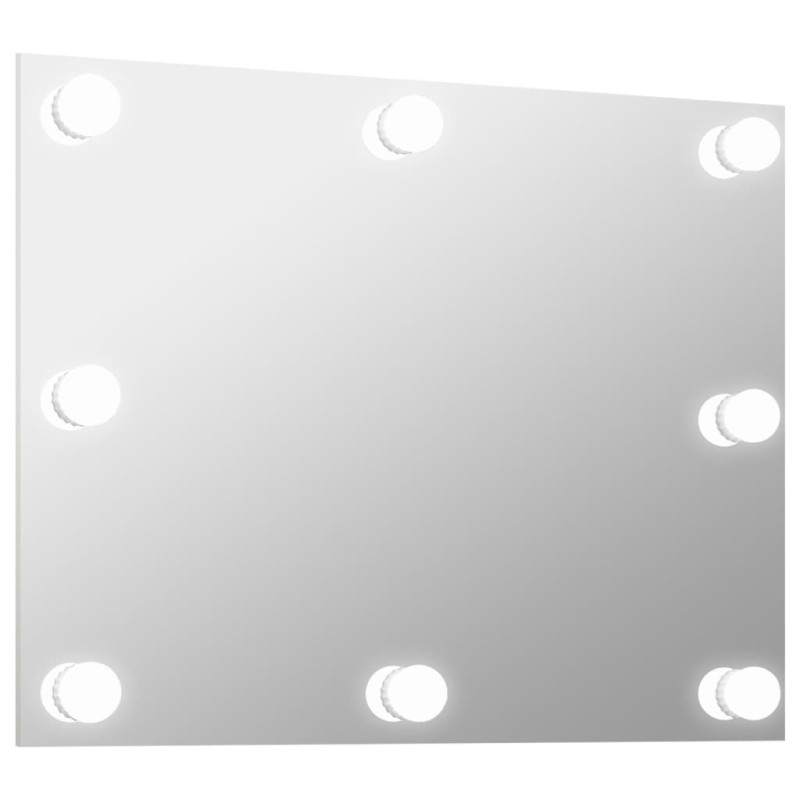 Produktbild för Väggspegel utan ram LED-belysning rektangulär