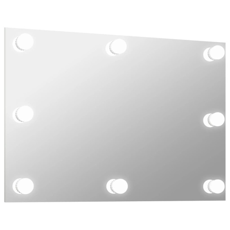 Produktbild för Väggspegel utan ram LED-belysning rektangulär