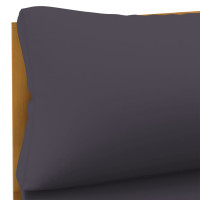 Produktbild för Loungegrupp för trädgården med mörkgråa dynor 3 delar akaciaträ