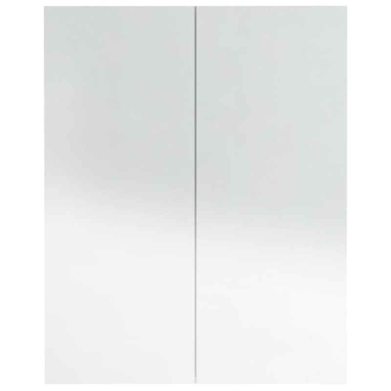 Produktbild för Spegelskåp för badrum vit glänsande 60x15x75 cm MDF