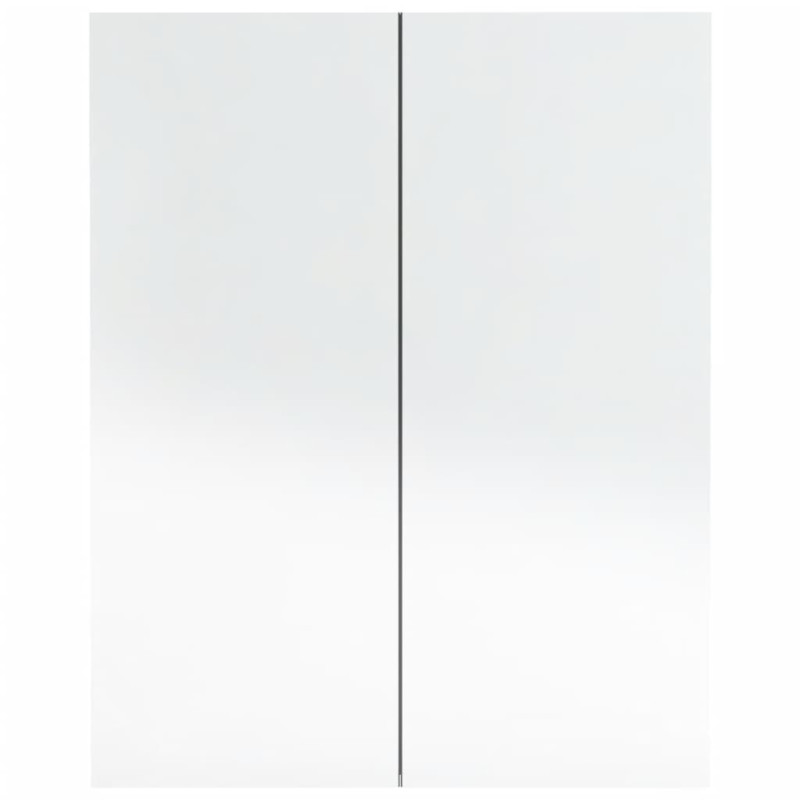 Produktbild för Spegelskåp för badrum grå 60x15x75 cm MDF