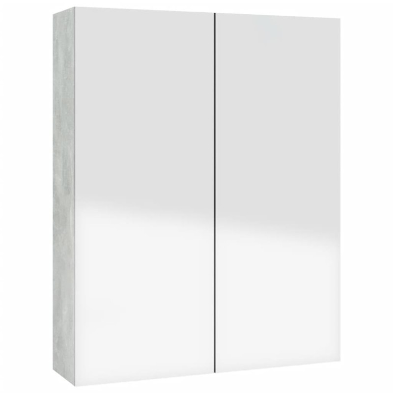 Produktbild för Spegelskåp för badrum betonggrå 60x15x75 cm MDF