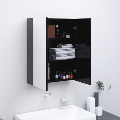 vidaXL Spegelskåp för badrum antracit 60x15x75 cm MDF