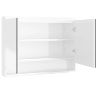 Miniatyr av produktbild för Spegelskåp för badrum vit 80x15x60 cm MDF