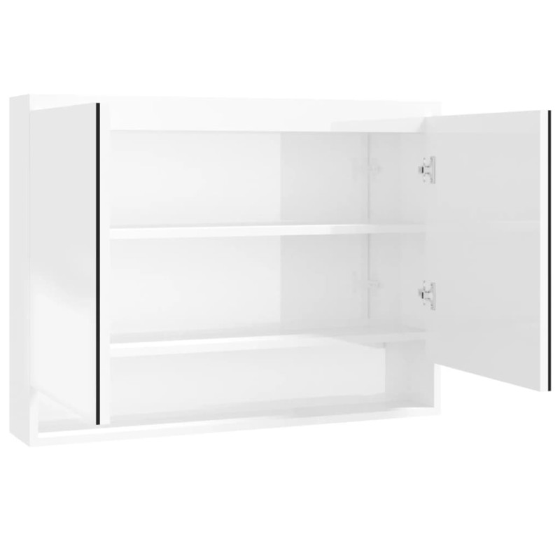 Produktbild för Spegelskåp för badrum vit 80x15x60 cm MDF