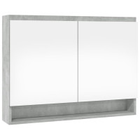 Produktbild för Spegelskåp för badrum betonggrå 80x15x60 cm MDF