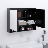 Miniatyr av produktbild för Spegelskåp för badrum antracit 80x15x60 cm MDF