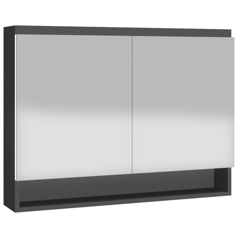Produktbild för Spegelskåp för badrum antracit 80x15x60 cm MDF