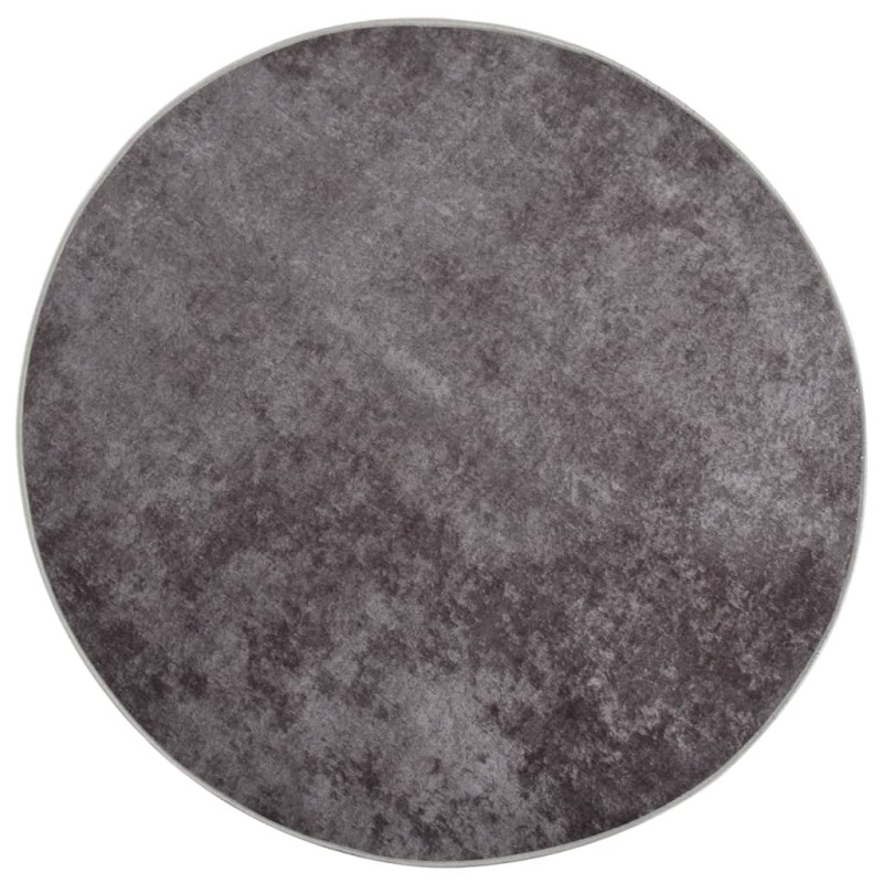 Produktbild för Matta tvättbar φ120 cm grå halkfri