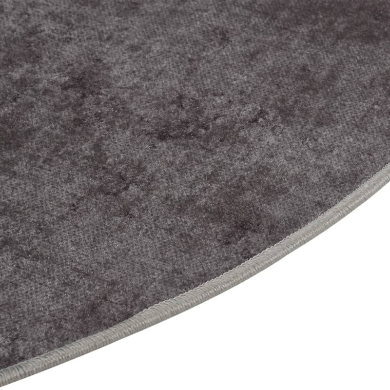 Produktbild för Matta tvättbar φ120 cm grå halkfri