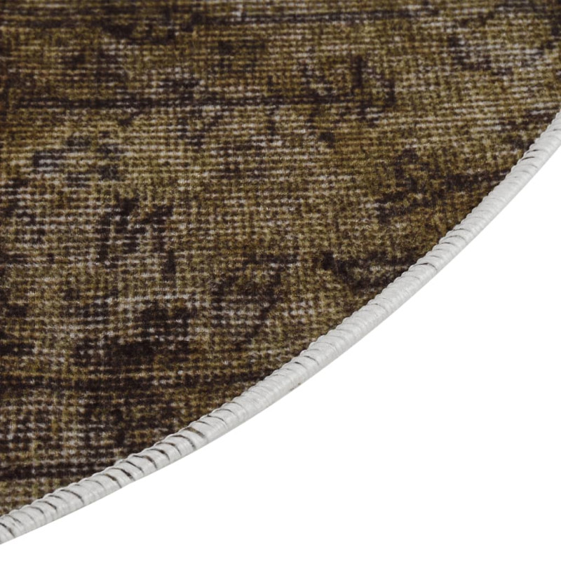 Produktbild för Matta tvättbar lappmönster φ120 cm flerfärgad halkfri