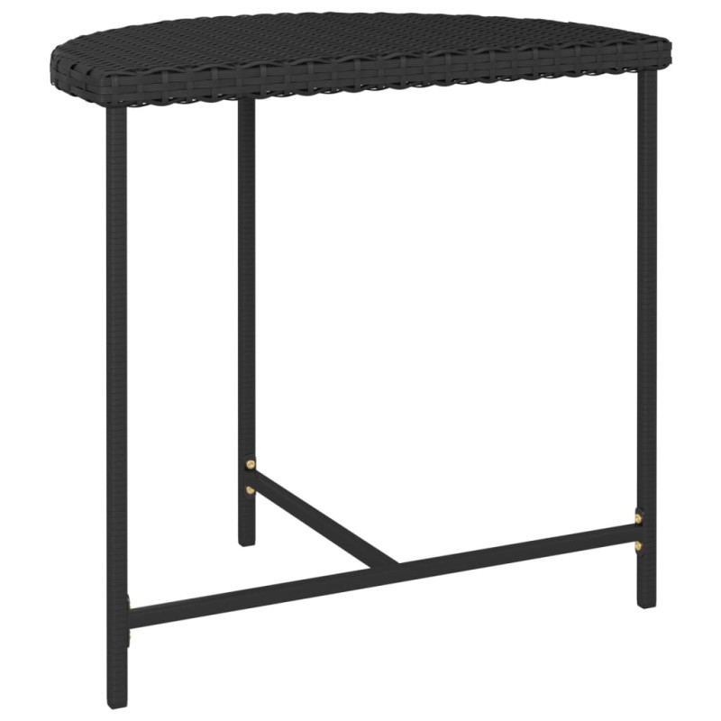 Produktbild för Trädgårdsbord svart 80x50x75 cm konstrotting