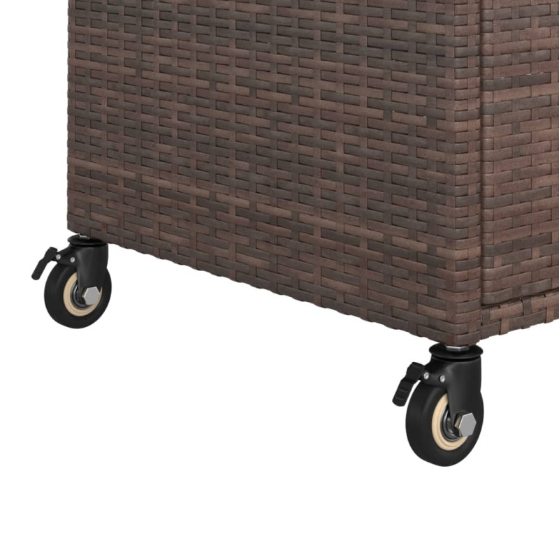 Produktbild för Serveringsvagn med låda brun 100x45x97 cm konstrotting