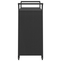 Miniatyr av produktbild för Serveringsvagn med låda svart 100x45x97 cm konstrotting