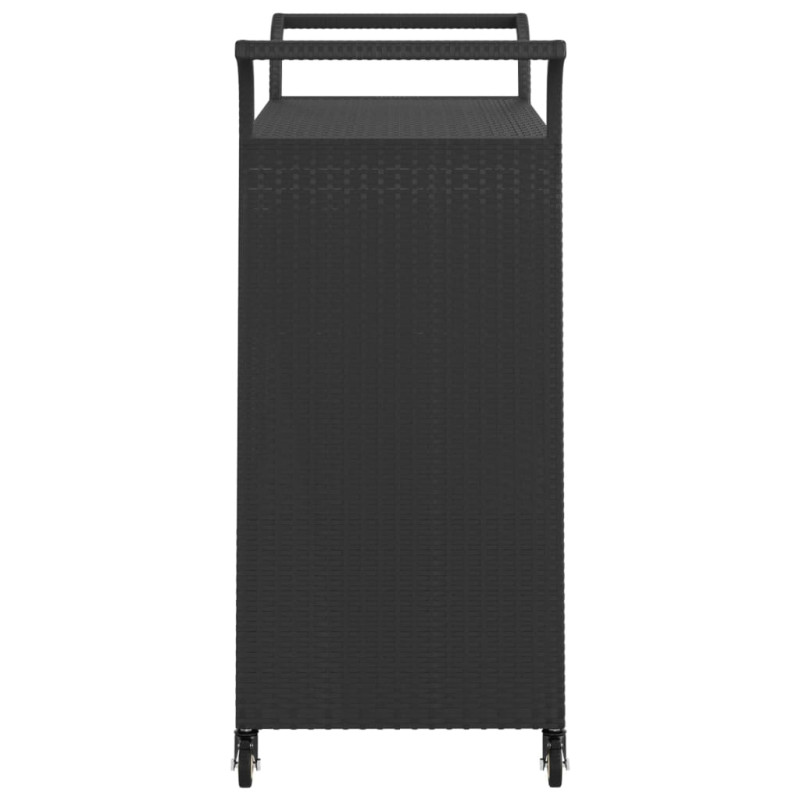 Produktbild för Serveringsvagn med låda svart 100x45x97 cm konstrotting
