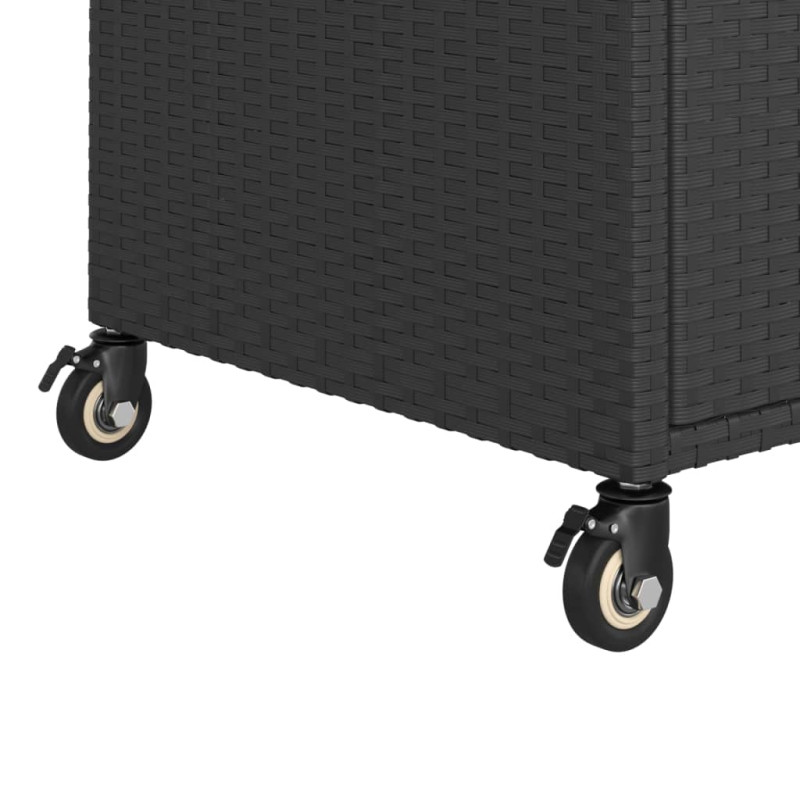 Produktbild för Serveringsvagn med låda svart 100x45x97 cm konstrotting
