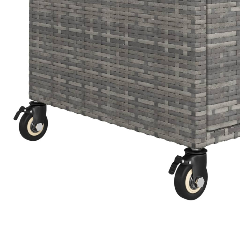 Produktbild för Serveringsvagn med låda grå 100x45x97 cm konstrotting