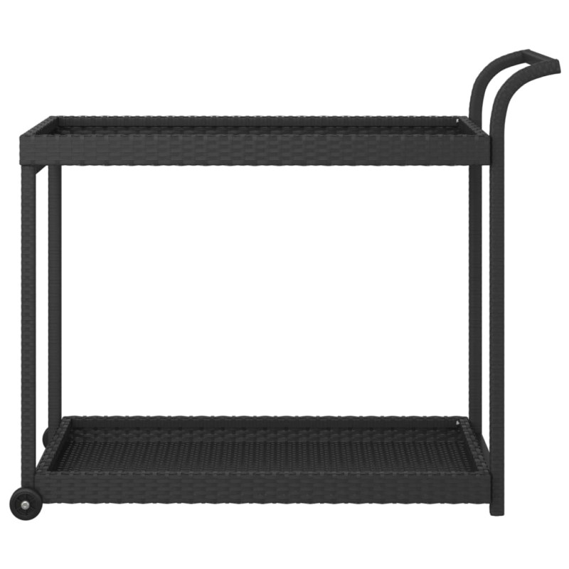 Produktbild för Serveringsvagn svart 100x45x83 cm konstrotting