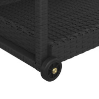 Miniatyr av produktbild för Serveringsvagn svart 100x45x83 cm konstrotting