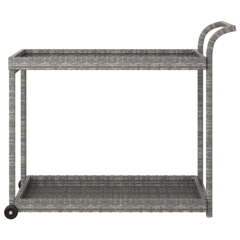 Produktbild för Serveringsvagn grå 100x45x83 cm konstrotting