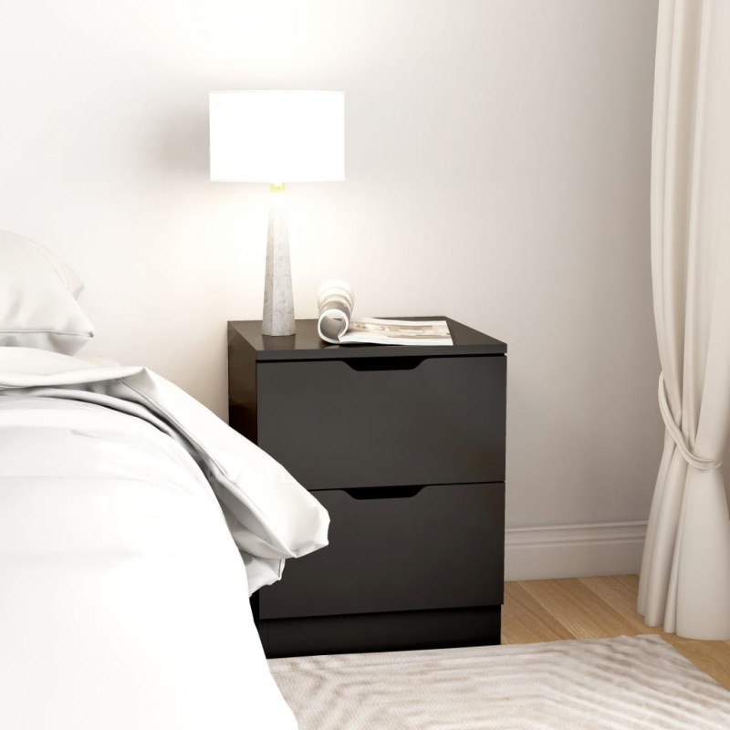 Produktbild för Sängbord svart 40x40x50 cm spånskiva