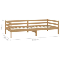 Produktbild för Dagbädd med madrass 90x200 cm honungsbrun massiv furu