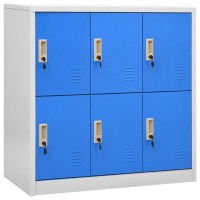 Produktbild för Förvaringsskåp ljusgrå och blå 90x45x92,5 cm stål