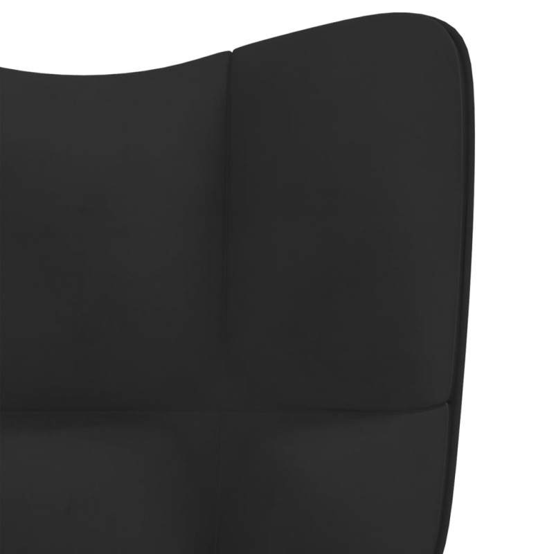Produktbild för Vilstol med fotpall svart sammet
