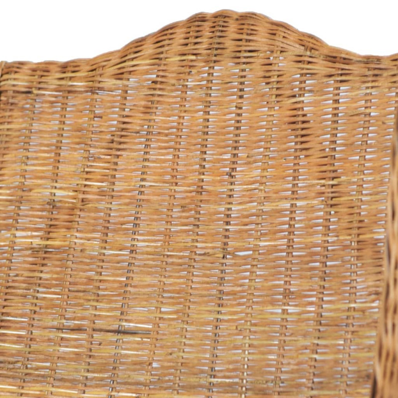 Produktbild för Soffa med dyna ljus naturlig rotting och linne