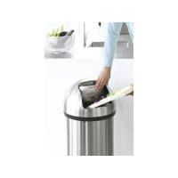 Produktbild för Papperskorg BRABANTIA Push 60L stål