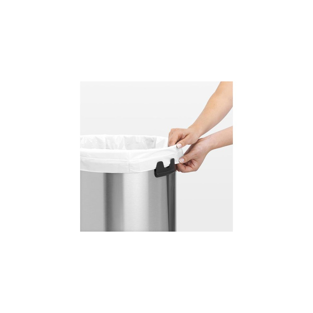 Produktbild för Papperskorg BRABANTIA Push 60L stål