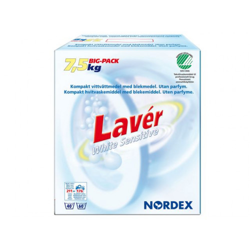 NORDEX Tvättmedel Lavér White Sensitive 7,5kg