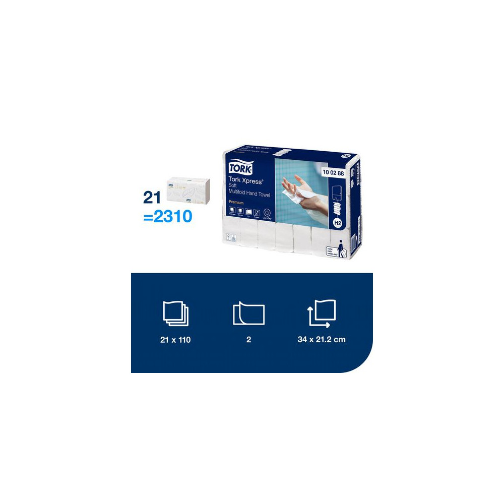Produktbild för Handduk TORK Pre H2 Xpress 2310/fp