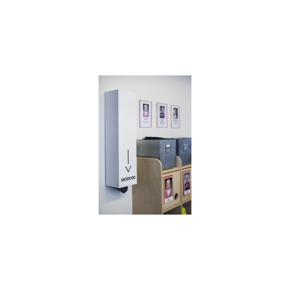 Produktbild för Dispenser för skoskydd 60x12x16cm vit