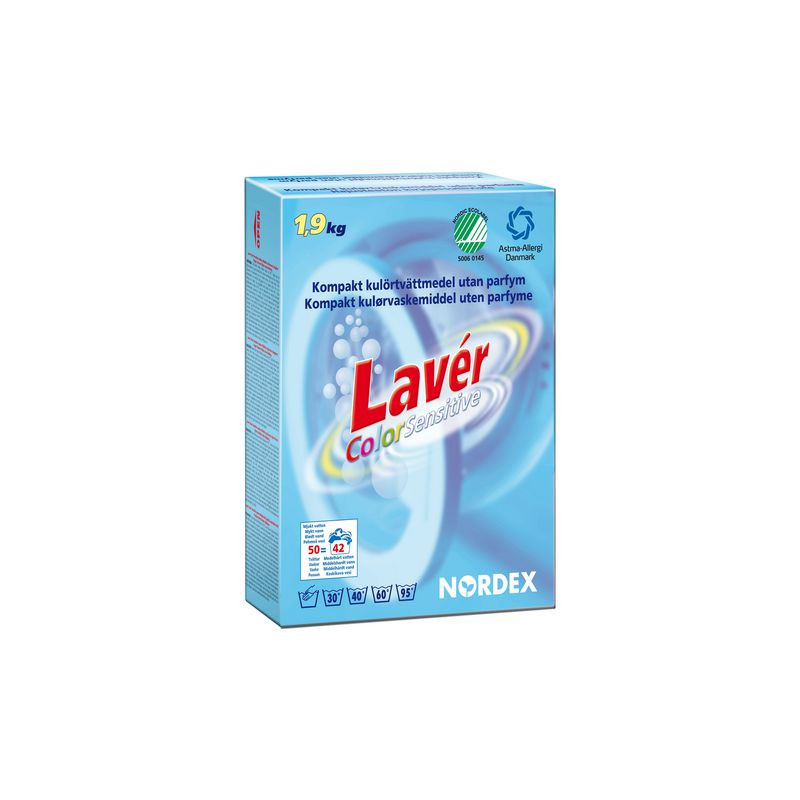 Produktbild för Tvättmedel LAVÉR Color Sens 1,9kg