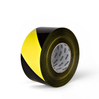 Produktbild för Varningsband 75mmx500m gul/svart