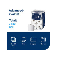Produktbild för Toalettpapper TORK Adv T9 2-lag 12/fp