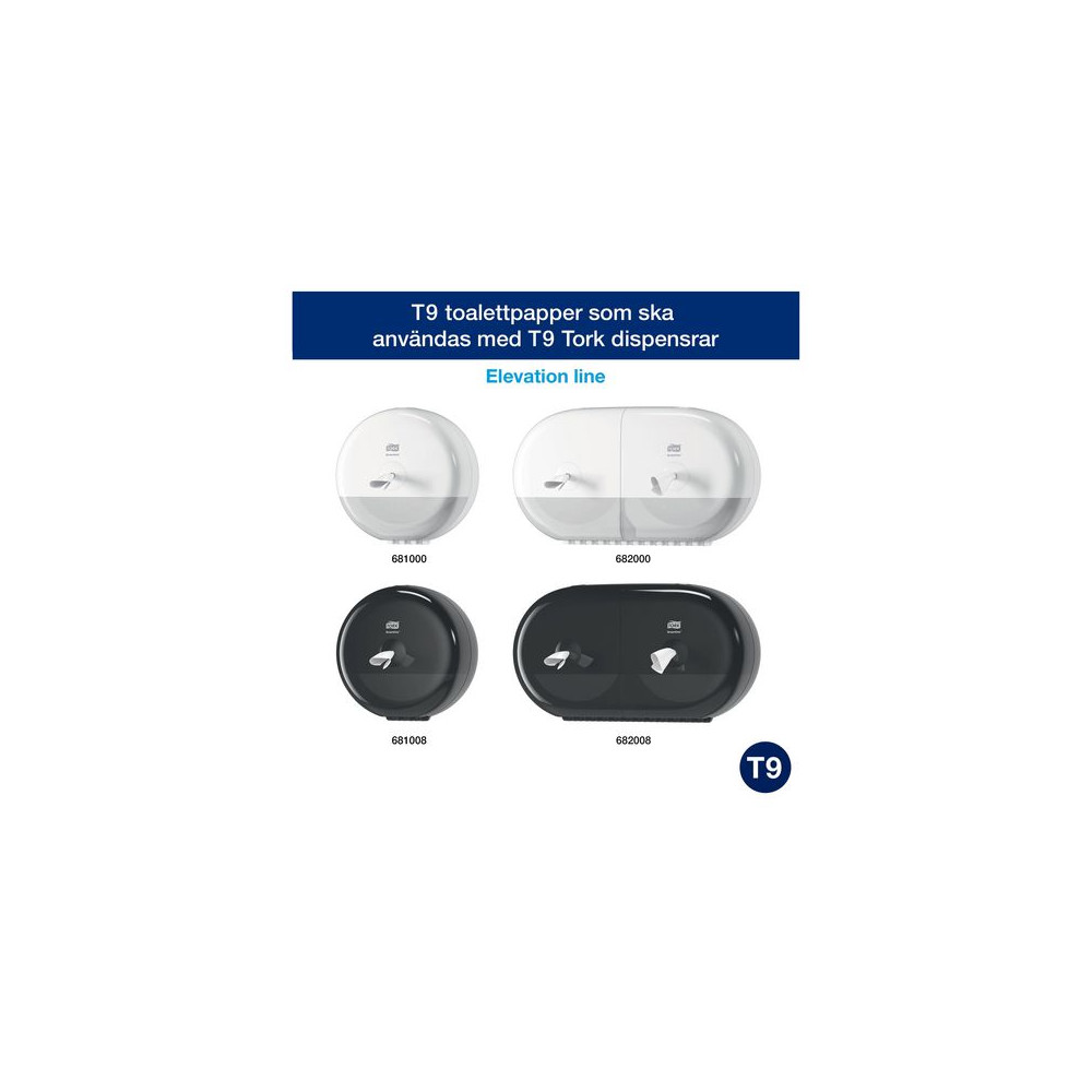 Produktbild för Toalettpapper TORK Adv T9 2-lag 12/fp