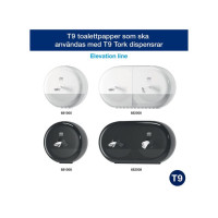 Produktbild för Toalettpapper TORK Adv T9 2-lag 12/fp