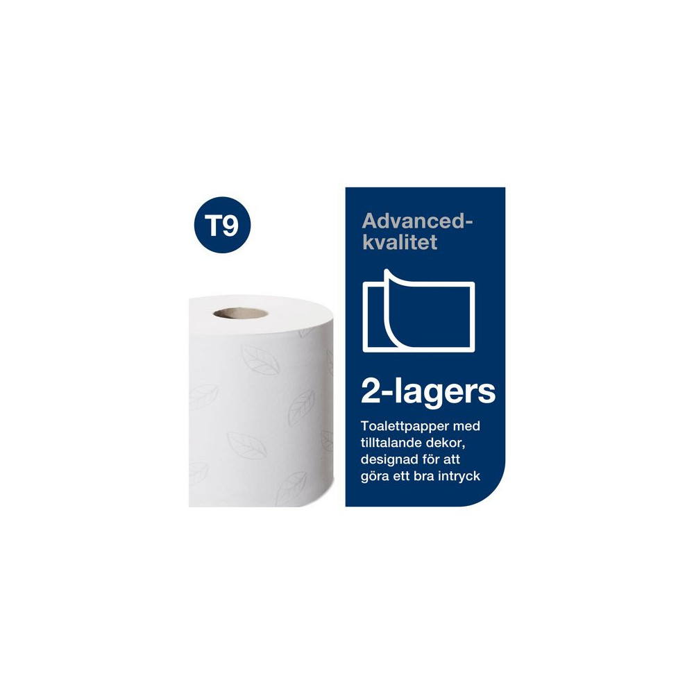 Produktbild för Toalettpapper TORK Adv T9 2-lag 12/fp